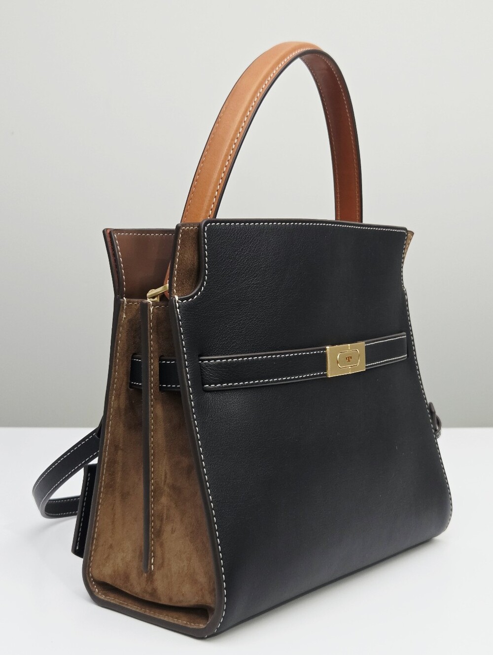 LIKE NEW TORY BURCH LEE RADZIWILL SMALL DOUBLE BAG - BLACK - Picture 4 of 15